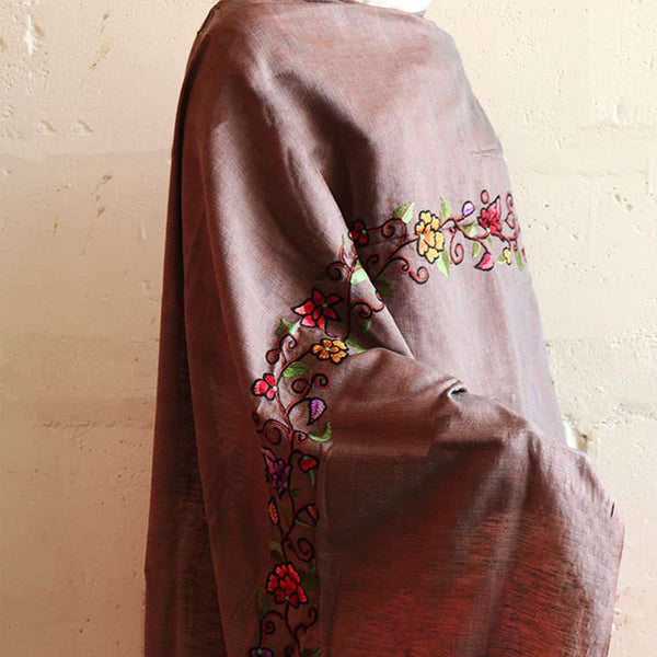 Tubruk Traditional Kashmiri Design Silk Stole