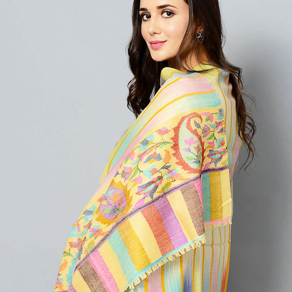 Multicolored Kani Palla Cashmere Ladies Pashmina Shawl
