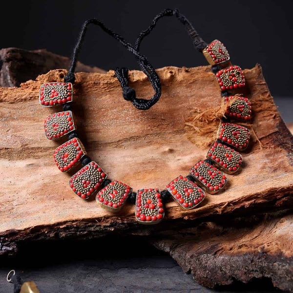 Red Stoned Turquoise  Necklace Set
