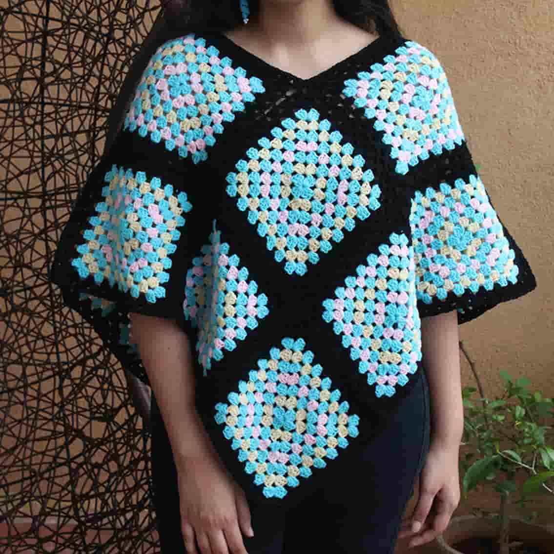 Shop Granny's Square Poncho by Tasneem's Crochet – Treasures of