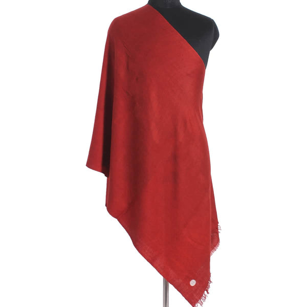 GI Certified Berry Maroon Solid Pashmina Stole