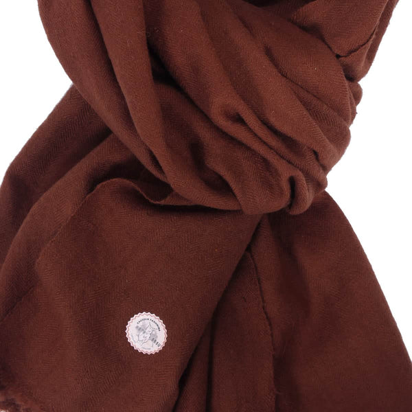 GI Certified Brown Solid Pashmina Stole