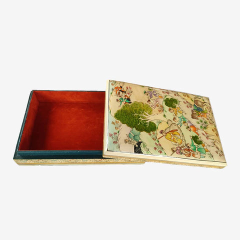 Paper Mache Flat Box In Mughal Art