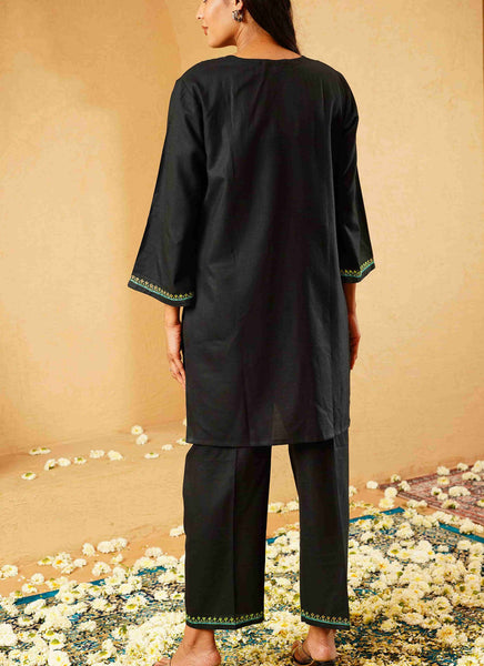 Elegant Black Co-Ord Set | Hand-Embroidered