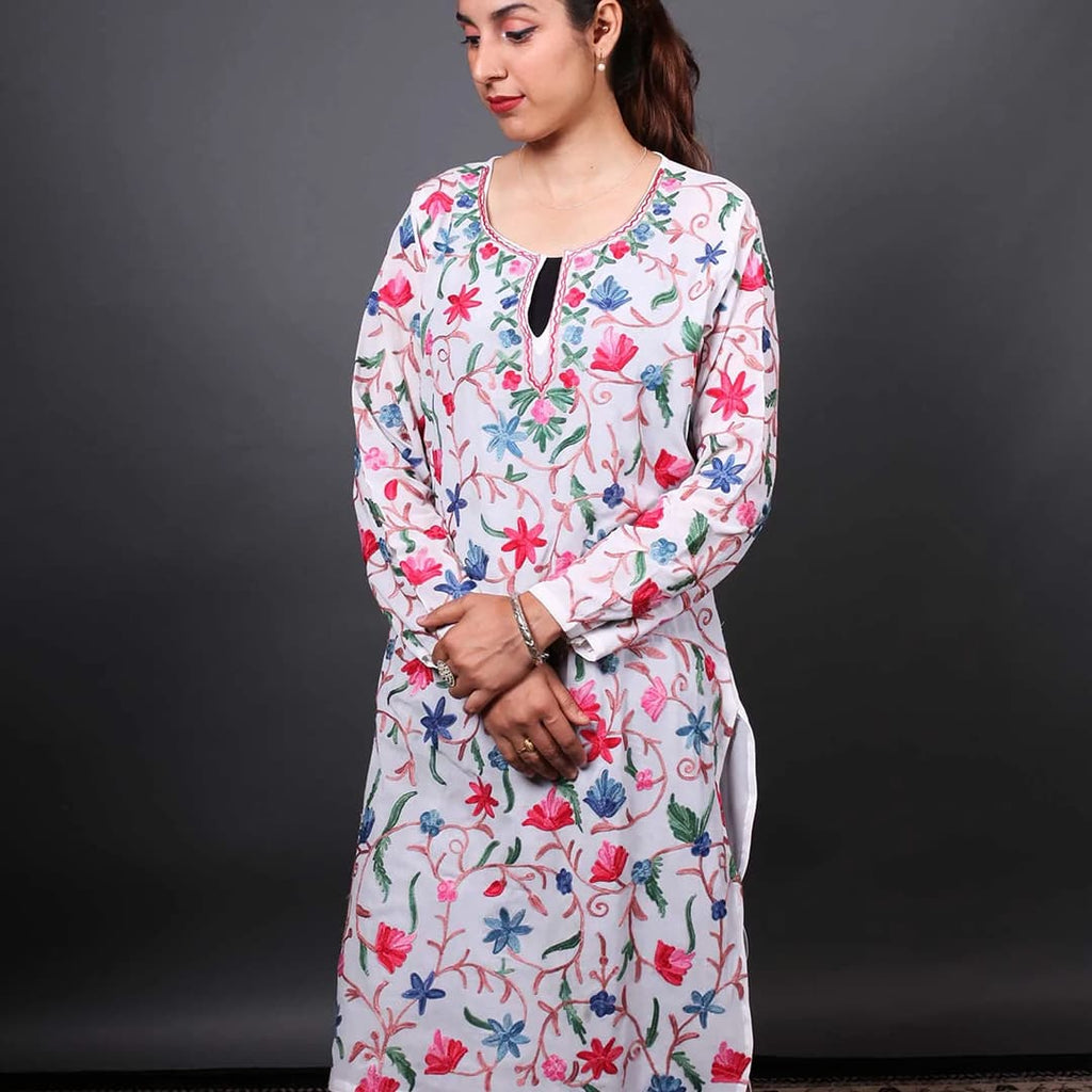 Lavender Aline georgette kurti with designer sleeves – MyBudgetStore.in