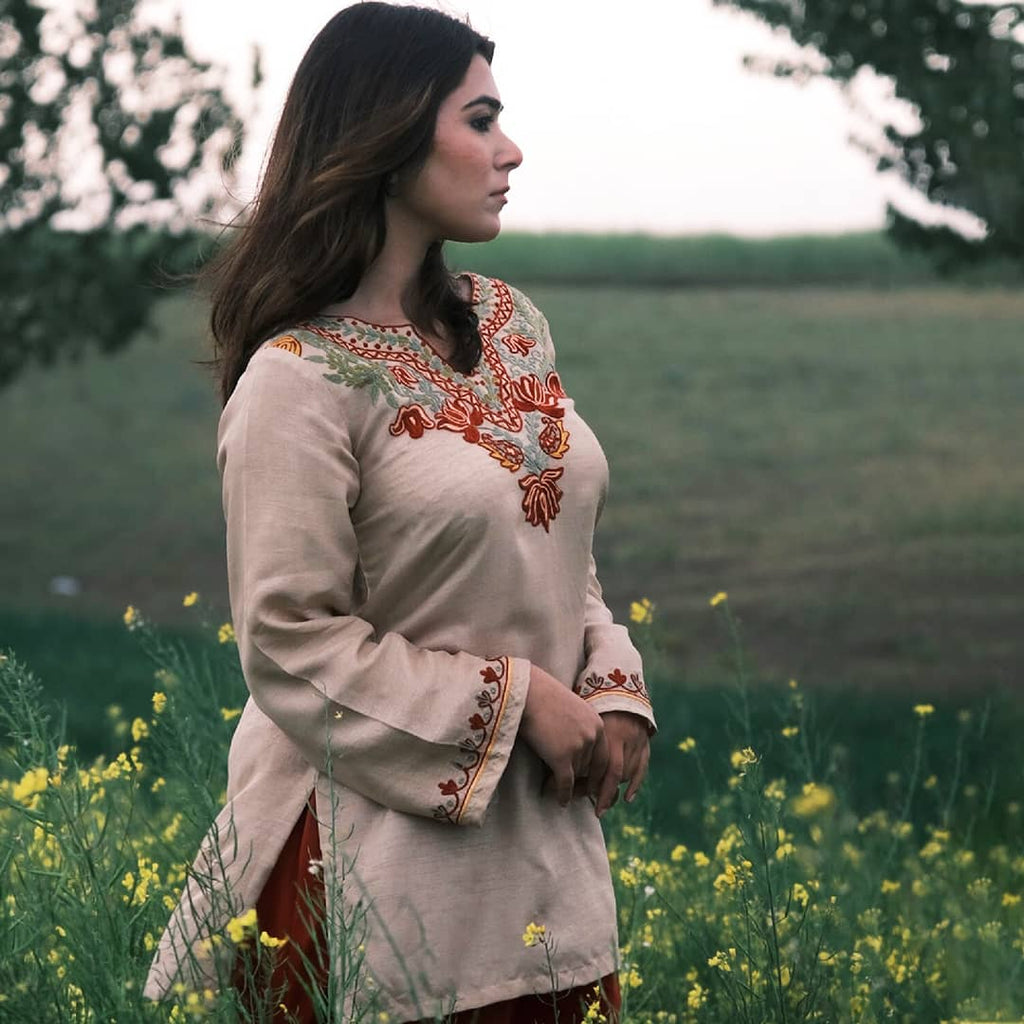 Buy SALALAH Design Short Kurti for Women | Kashmiri Aari Embroidery |  Women's Ethnic Tops Wear | Color : Hot Pink (X-Small, HOT Pink) at Amazon.in