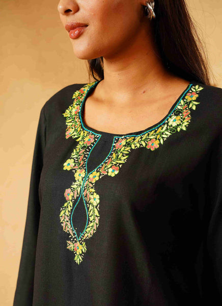 Elegant Black Co-Ord Set | Hand-Embroidered