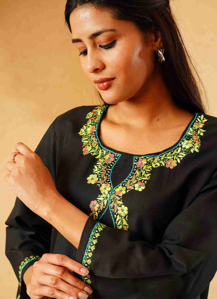 Elegant Black Co-Ord Set | Hand-Embroidered