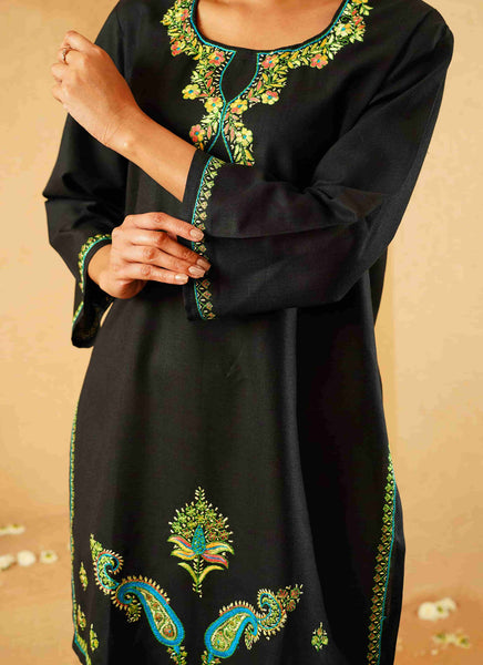 Elegant Black Co-Ord Set | Hand-Embroidered