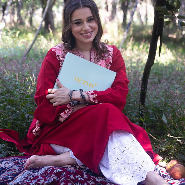 Apple Red Pheran | Hand Embroidered