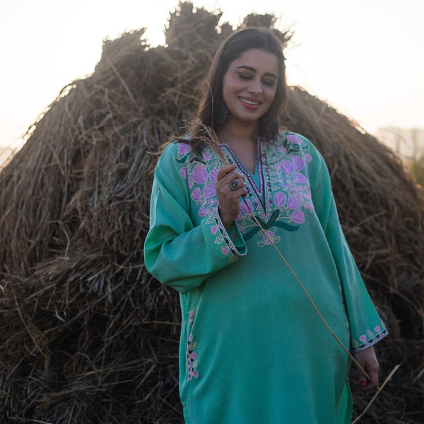 Mint Pheran | Hand Embroidered