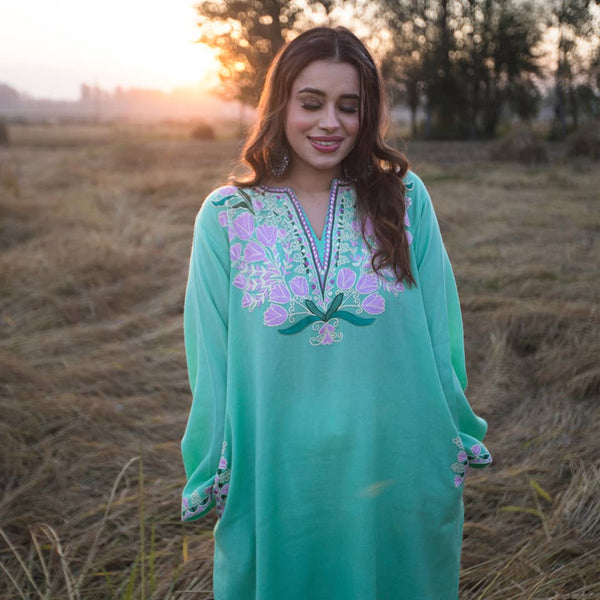 Mint Pheran | Hand Embroidered