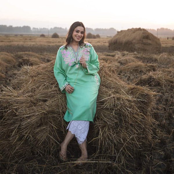 Mint Pheran | Hand Embroidered