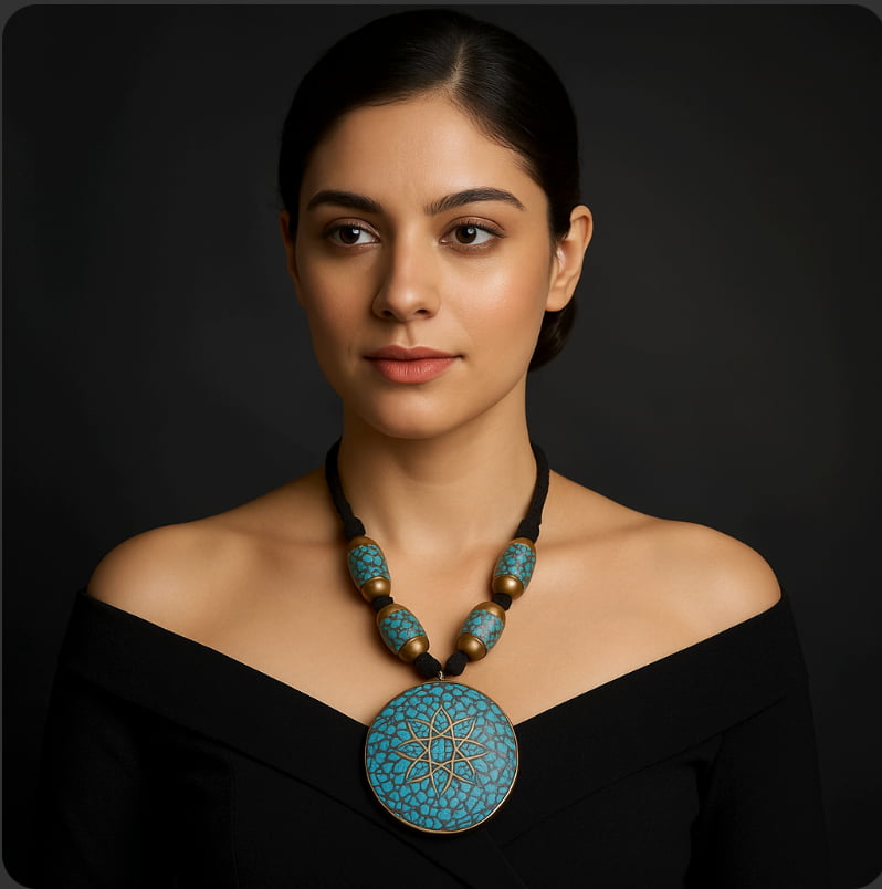 Good Circular Turquoise Handmade Pendant