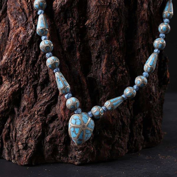 Turquoise Ring Chain Handmade Necklace