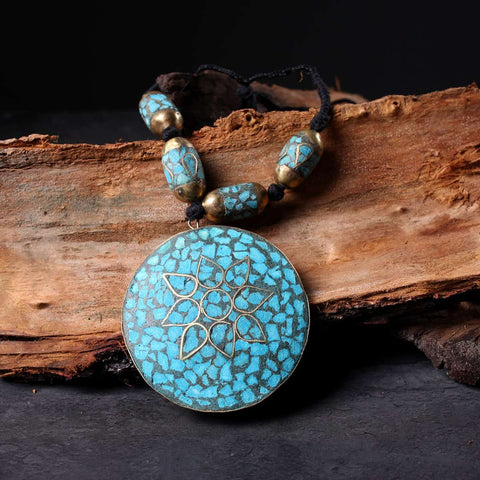Good Circular Turquoise Handmade Pendant