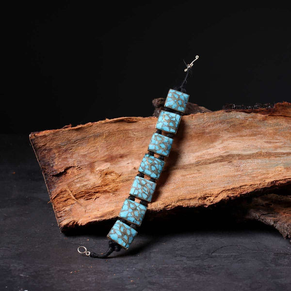 Square Shaped Handmade Turquoise Bracelet