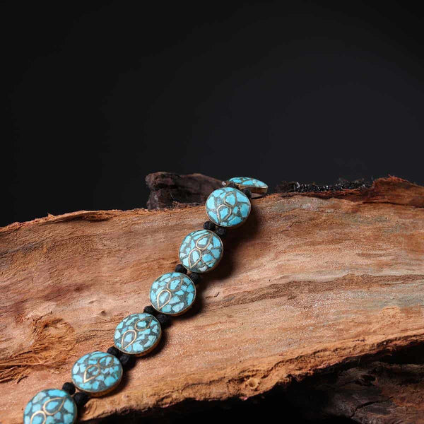 Elegant Circular Handmade Turquoise Bracelet