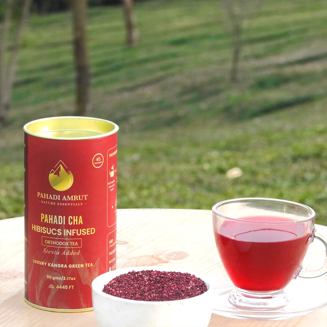 Hibiscus Infused Kangra Tea | Hand Plucked At 4445 Ft | 45 Servings