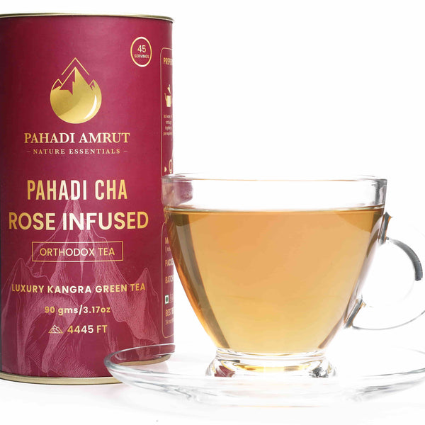 Rose Infused Kangra Tea | Hand Plucked At 4445 Ft | 45 Servings