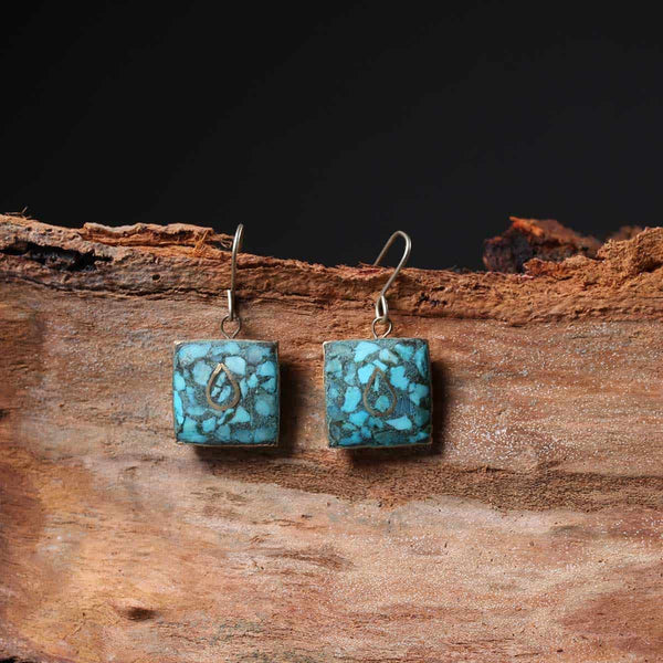 Handmade Turquoise Square Earring
