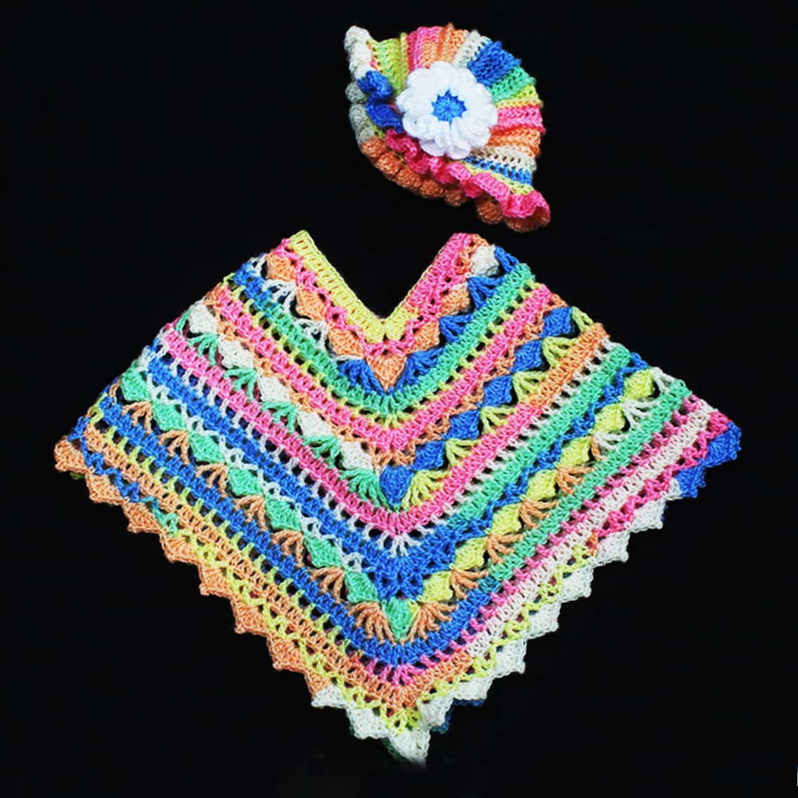 Baby Winter Poncho with Cap