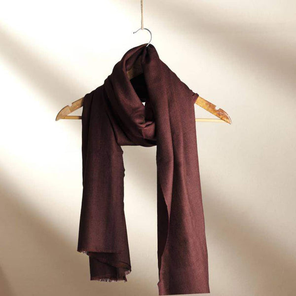 Coffee Colored Pashmina Stole  | Handwoven