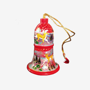 Red Colored Paper Mache Hanging Bell (Assorted)