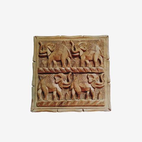 Caravan Hand-Carved Walnut Wood Jewellery Box