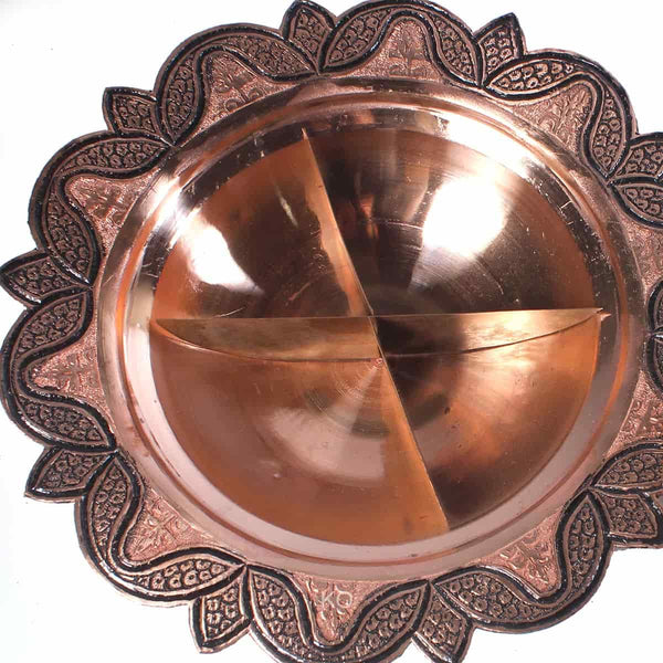 Hand-Engraved Copper Dry Fruit Bowl (Set of 1)