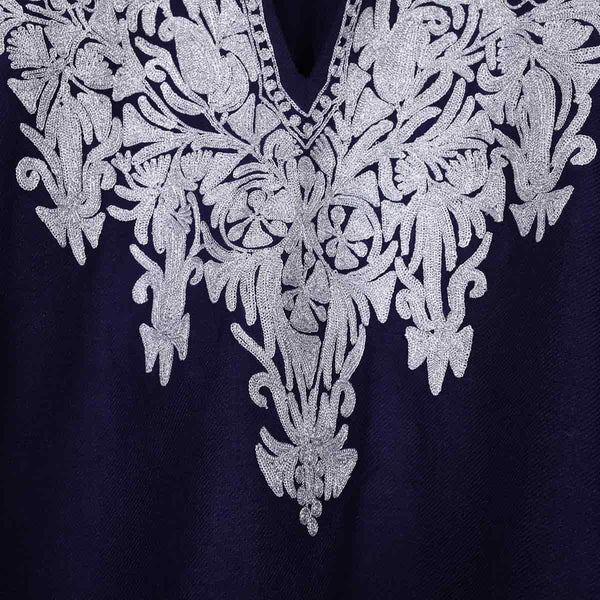 Kashmiri Zari Embroidered Blue Phiran