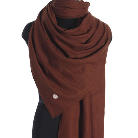 GI Certified Brown Solid Pashmina Stole