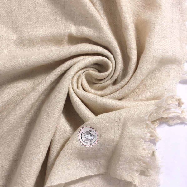 GI Certified White Solid Pashmina Stole