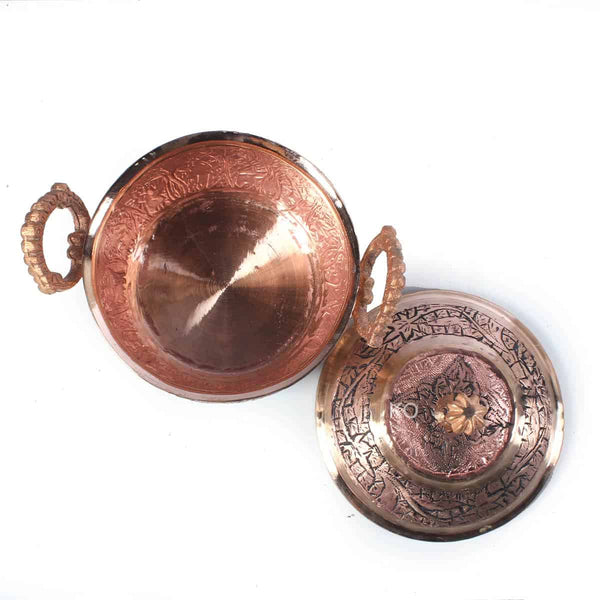 Hand-Engraved Copper Bowl (Set of 1 pc)