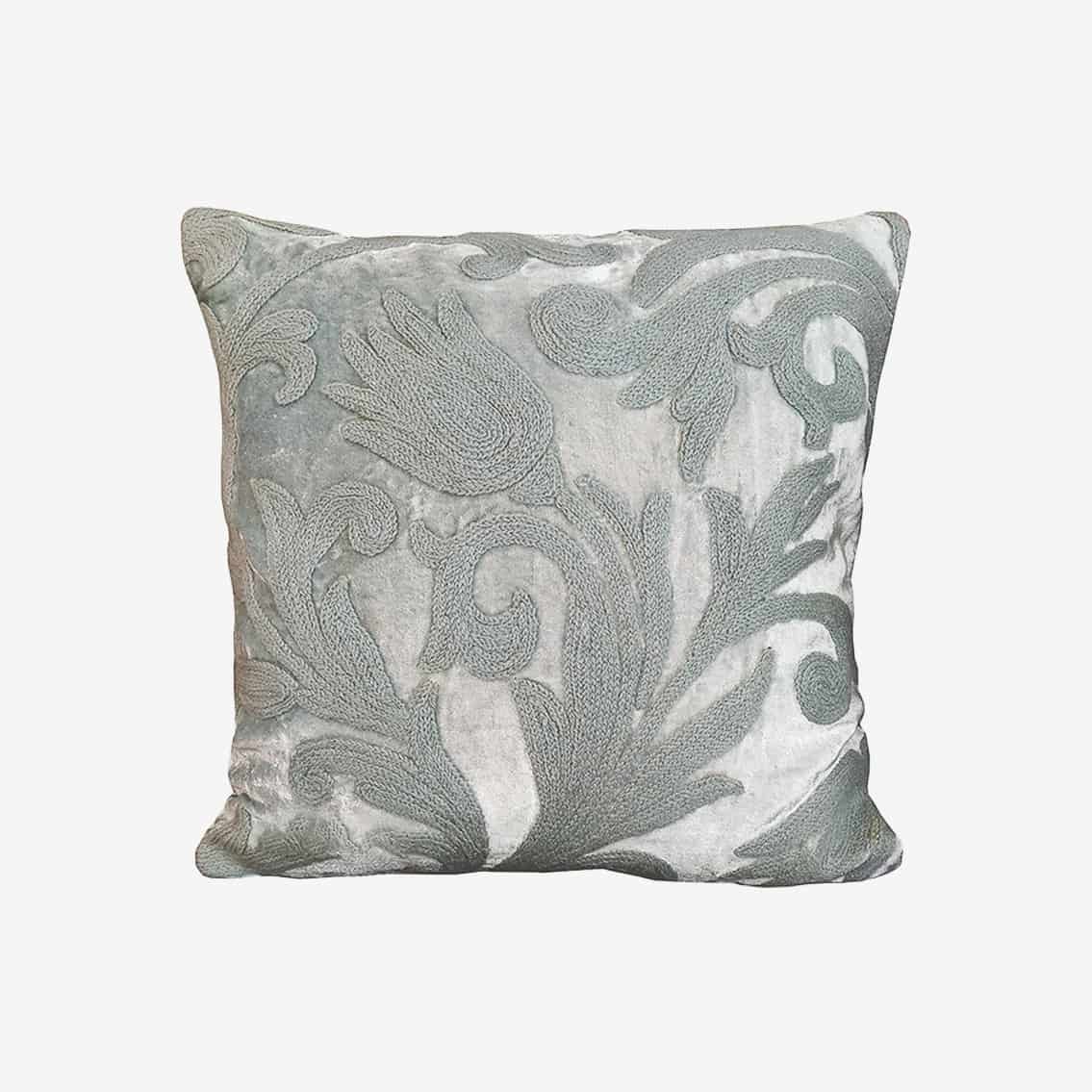 Grey Colored Velvet Cushion Cover