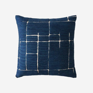 Blue Chain Stitched Cushion Cover