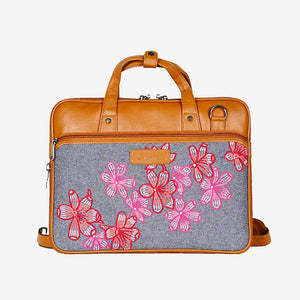 Pink Floral Premium Ladies Laptop Bag