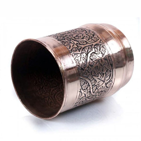Hand-Engraved Copper Water Glasses (Set of 6 pcs)