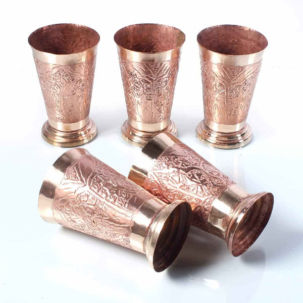 Handmade Copper Glasses (Set of 6 pcs)