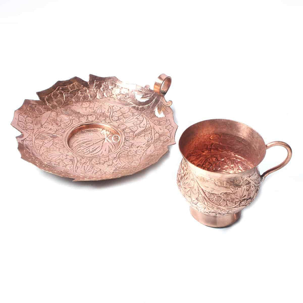 Hand-Engraved Copper Tea Cup (Set of 6 pcs)