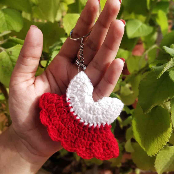 Mini Red Baby frock and White Hat Keychains