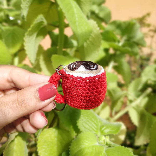 Mini Red Coffee Mug and Ice-Cream Cone Keychains