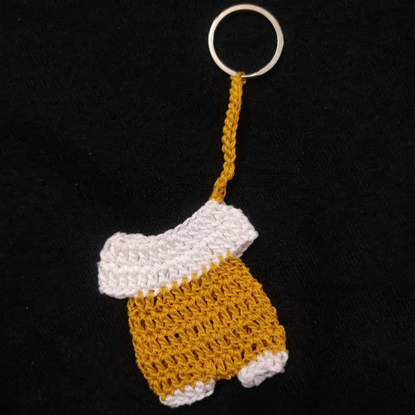 Mini Blue Cap and Baby Romper Keychains