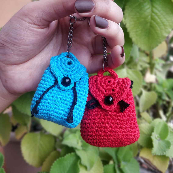 Mini Red and Blue BackPack Keychains