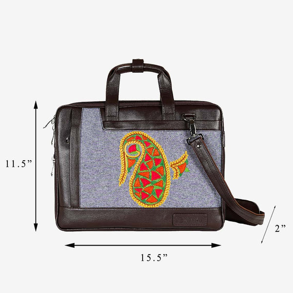 Almond Embroidered Stylish Laptop Sling Bag