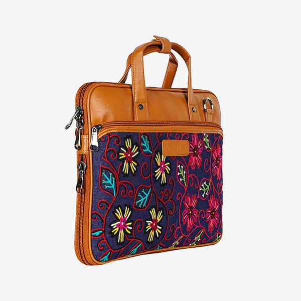 Modern Floral Embroidered Stylish Laptop Sling Bag