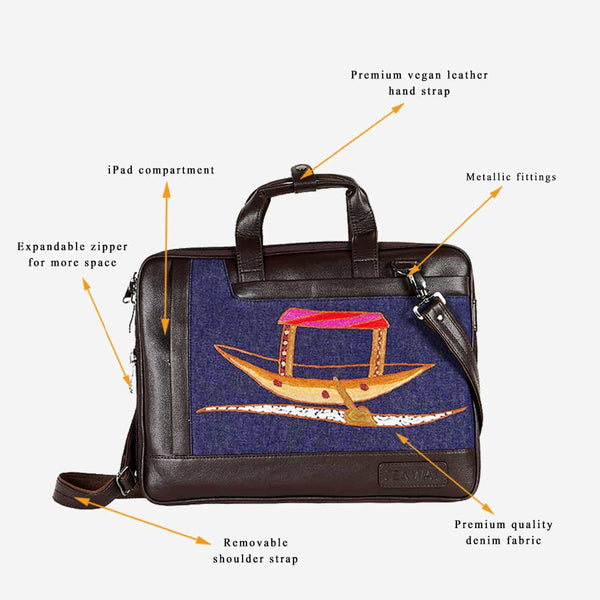 Shikara Embroidered Sling Laptop Bag